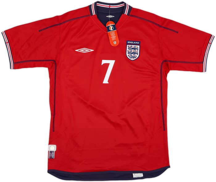 2002-04 England Away Shirt Beckham #7 (M)