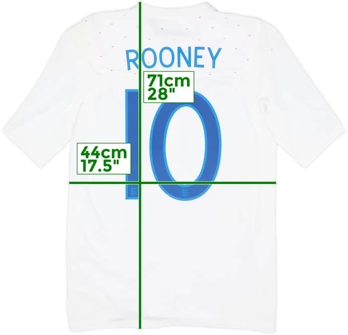 2010-11 England Home Shirt Rooney #10 (S)