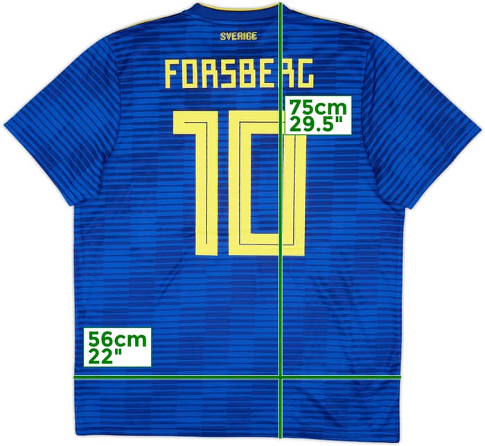 2018-20 Sweden Away Shirt Forsberg #10 - 9/10 - (XL)