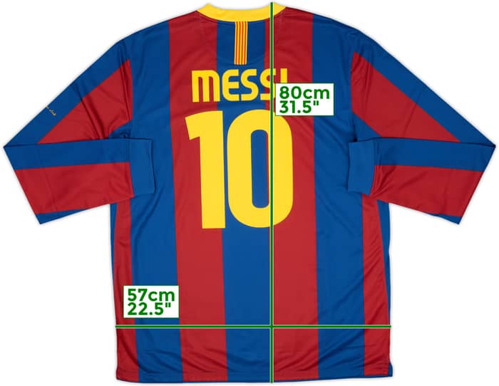 2010-11 Barcelona Player Issue Home L/S Shirt Messi #10 (XL)