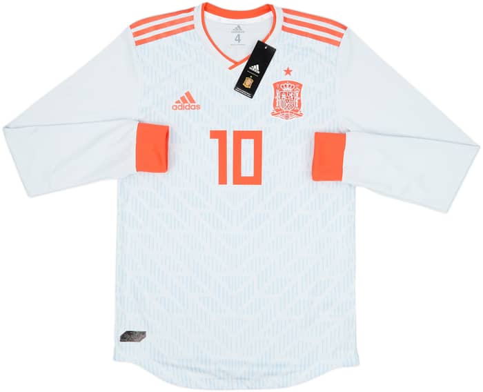 2018-19 Spain Player Issue Away L/S Shirt Thiago #10 (S)