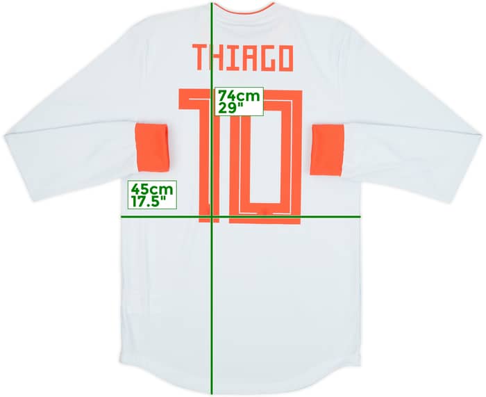 2018-19 Spain Player Issue Away L/S Shirt Thiago #10 (S)
