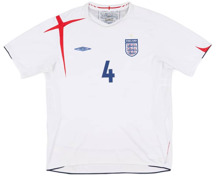 2005-07 England Home Shirt Gerrard #4 - 6/10 - (XL)
