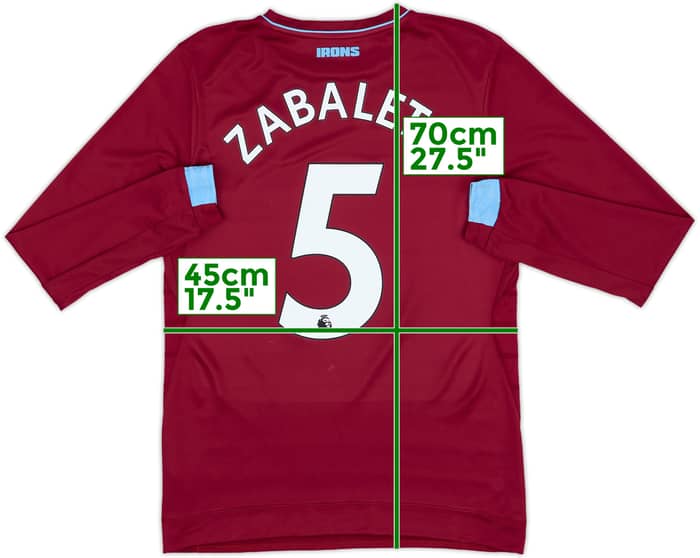 2018-19 West Ham Home L/S Shirt Zabaleta #5 - 7/10 - (S)