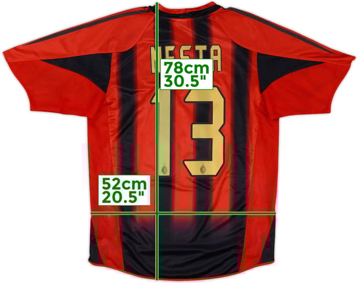 2004-05 AC Milan Home Shirt Nesta #13 - 7/10 - (M)