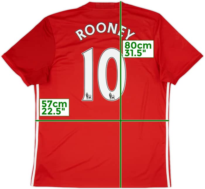 2016-17 Manchester United Home Shirt Rooney #10 - 7/10 - (XL)
