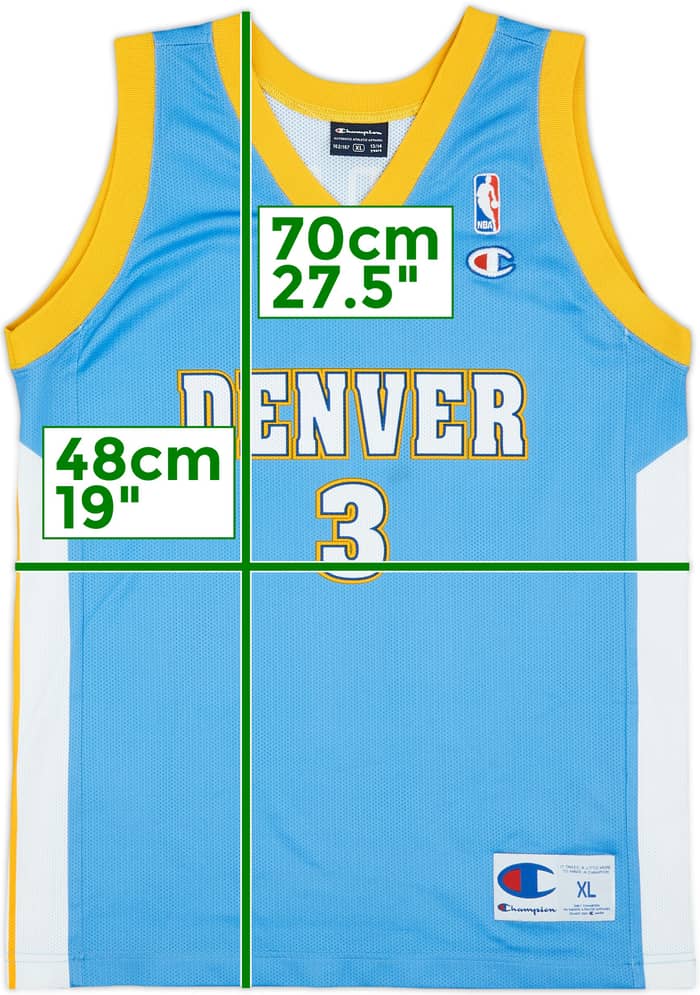 2006-08 Denver Nuggets Iverson #3 Champion Away Jersey - 9/10 - (XL.Boys)