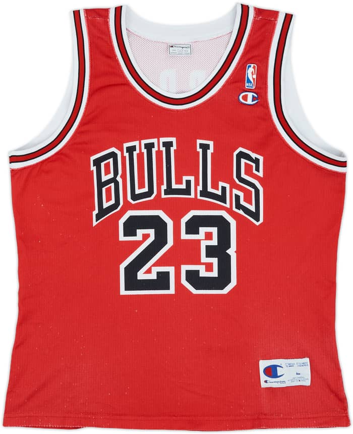1991-98 Chicago Bulls Jordan #23 Champion Away Jersey - 5/10 - (L)