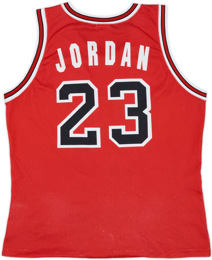 1991-98 Chicago Bulls Jordan #23 Champion Away Jersey - 5/10 - (L)