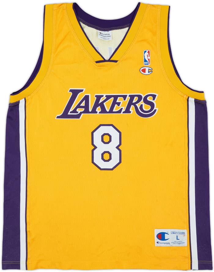 1999-06 LA Lakers Bryant #8 Champion Home Jersey - 4/10 - (L)