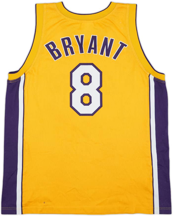 1999-06 LA Lakers Bryant #8 Champion Home Jersey - 4/10 - (L)