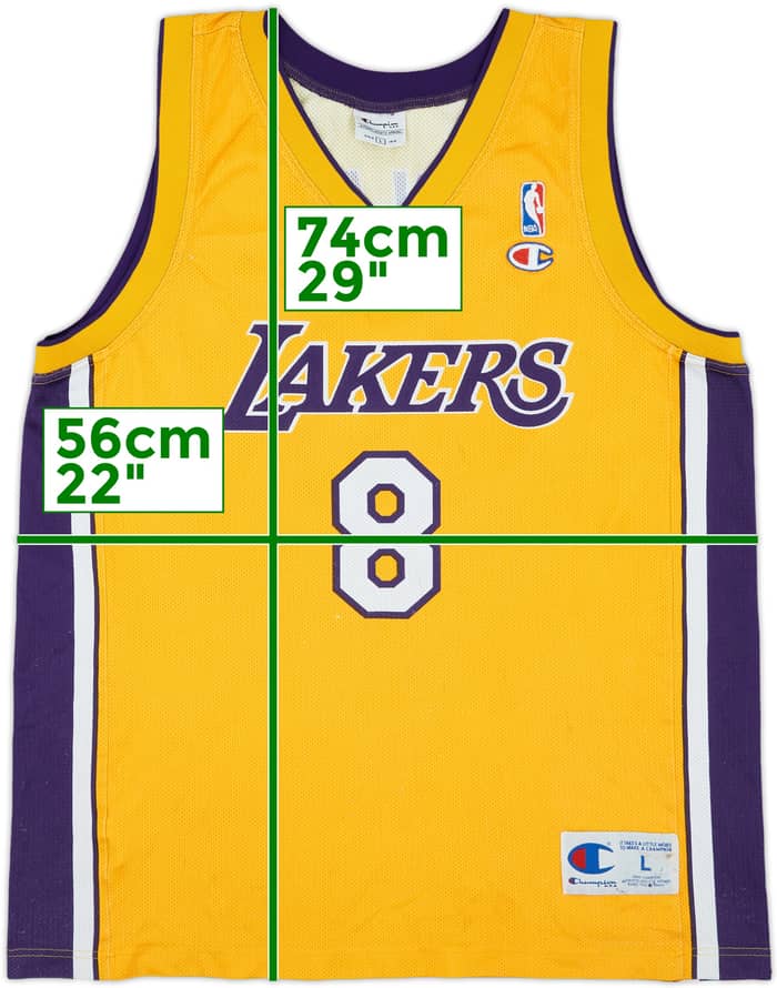 1999-06 LA Lakers Bryant #8 Champion Home Jersey - 4/10 - (L)