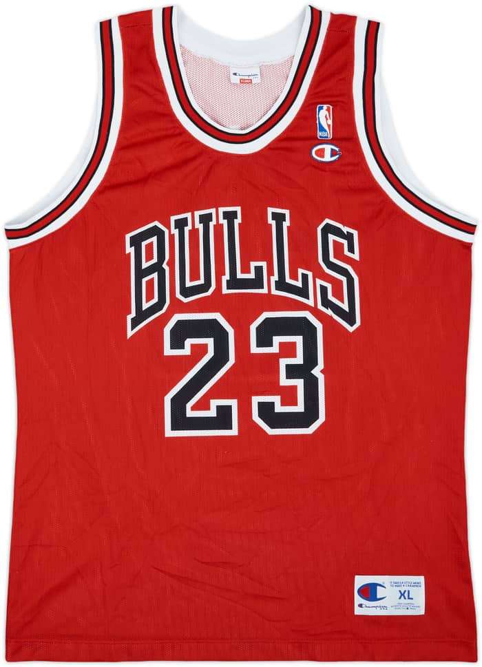1991-98 Chicago Bulls Jordan #23 Champion Away Jersey - 8/10 - (XL)