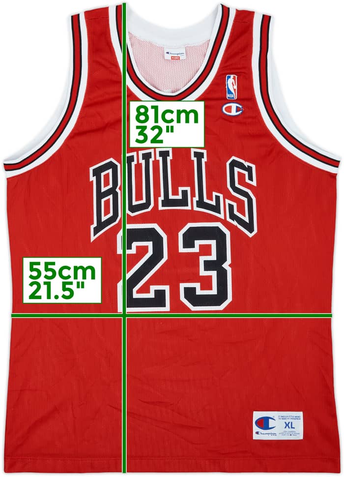 1991-98 Chicago Bulls Jordan #23 Champion Away Jersey - 8/10 - (XL)