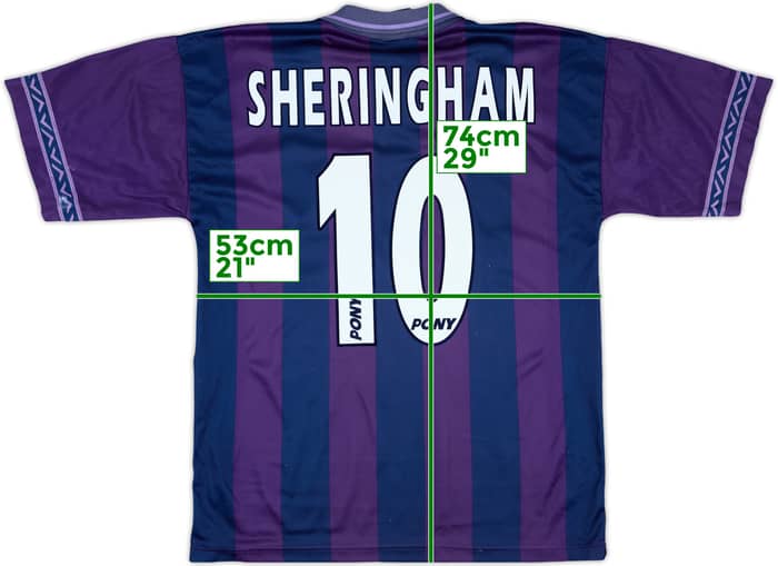 1995-97 Tottenham Away Shirt Sheringham #10 - 7/10 - (M)