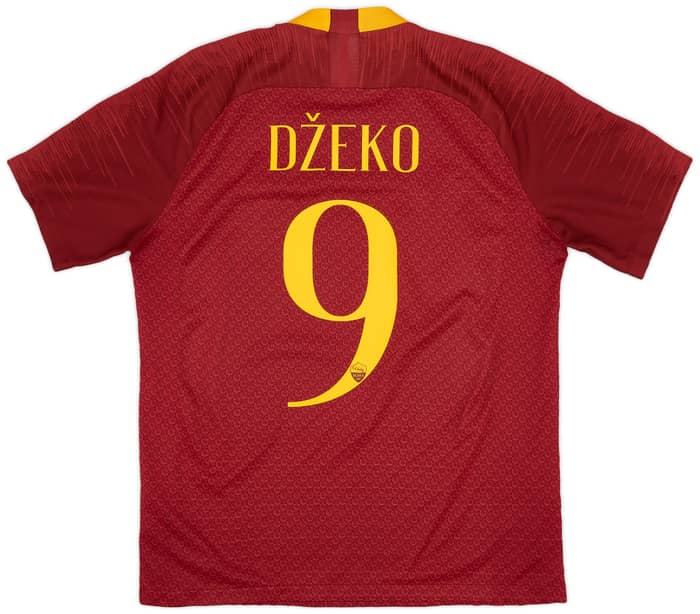 2018-19 Roma Authentic Home Shirt Dzeko #9 - 7/10 - (L)