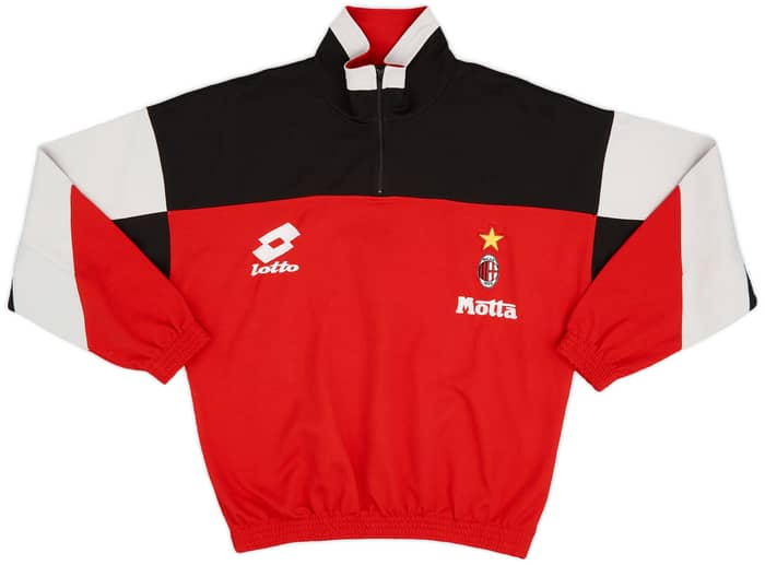 1993-94 AC Milan Lotto 1/4 Zip Training Top - 9/10 - (S)