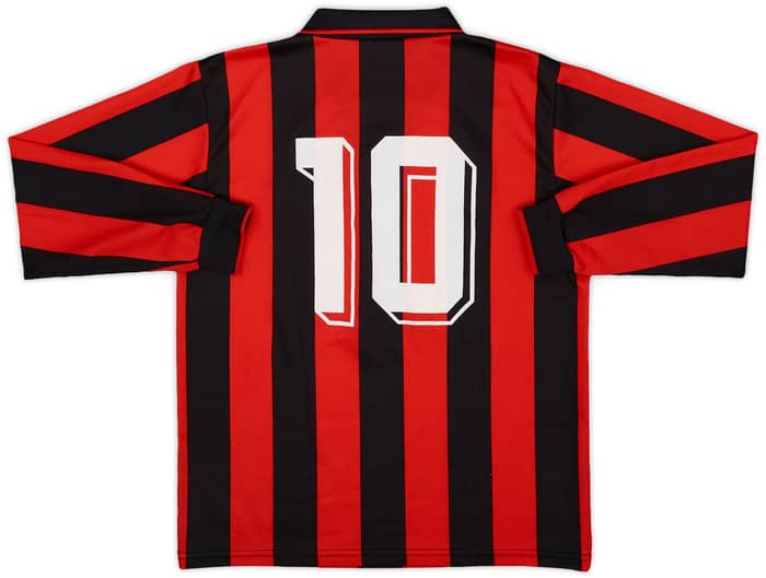 1994-95 AC Milan Home L/S Shirt #10 - 8/10 - (S)
