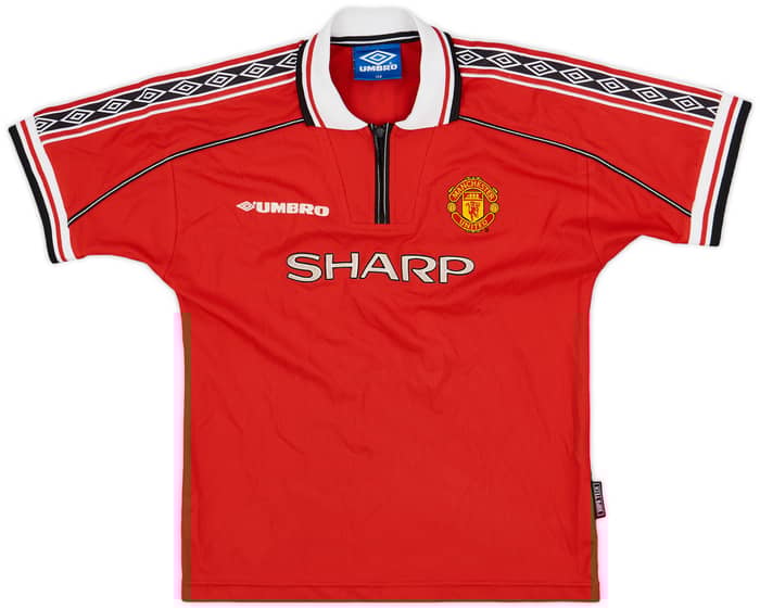 1998-00 Manchester United Home Shirt Yorke #19 - 7/10 - (L.Boys)