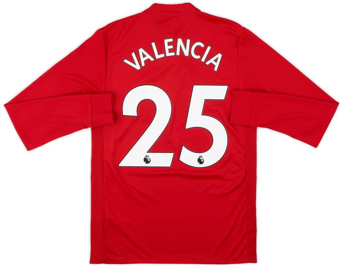 2017-18 Manchester United Home L/S Shirt Valencia #25 - 9/10 - (S)