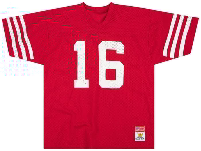 1980s San Francisco 49ers Montana #16 MacGregor Sand-Knit Jersey (Home) L