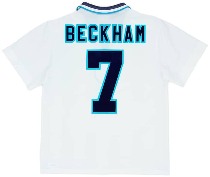 1995-97 England Home Shirt Beckham #7 - 9/10 - (M)