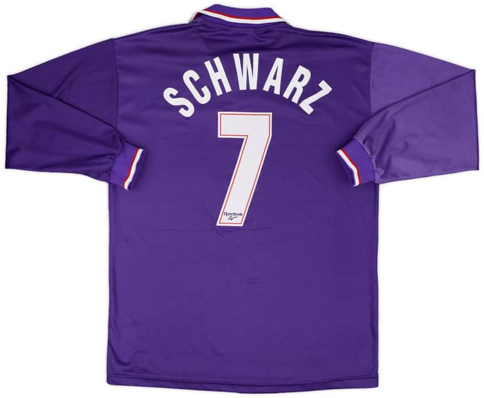 1995-96 Fiorentina Home L/S Shirt Schwarz #7 - 8/10 - (L)
