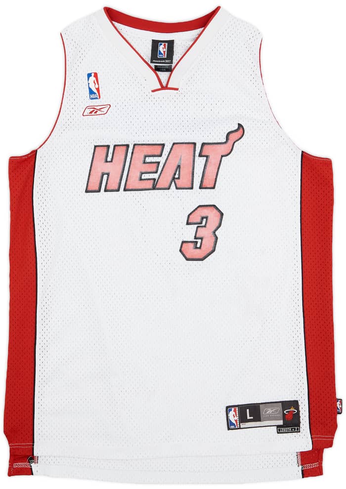 2004-06 Miami Heat Wade #3 Reebok Swingman Home Jersey - 5/10 - (L)