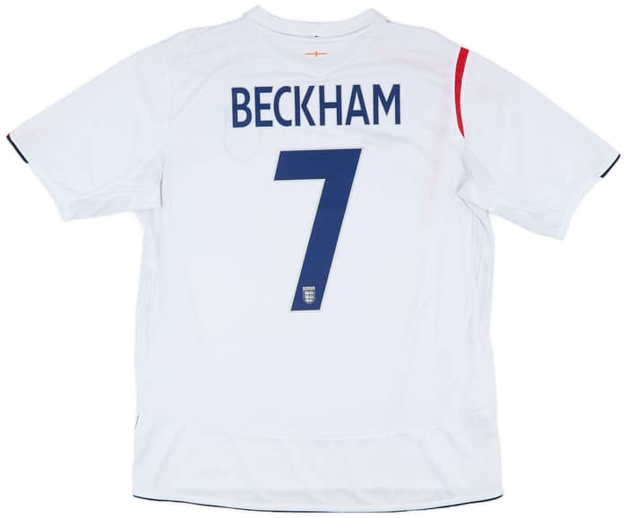2005-07 England Home Shirt Beckham #7 - 6/10 - (XL)