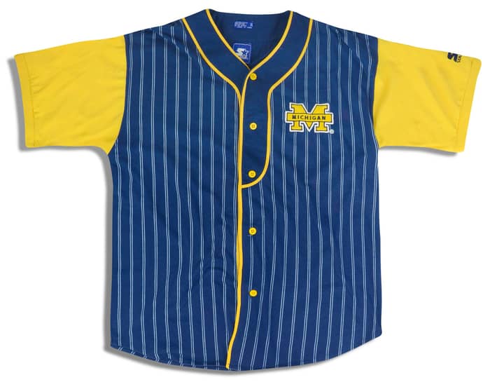 1990s Michigan Wolverines Starter Baseball Jersey (Home) XL