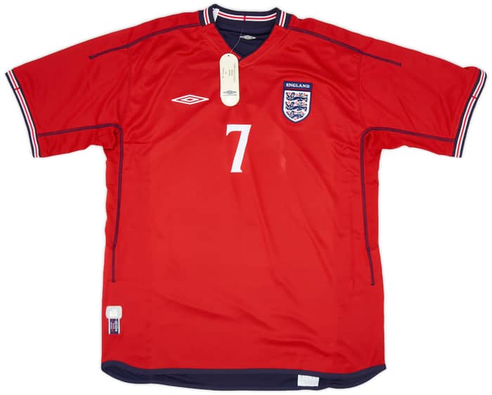 2002-04 England Away Shirt Beckham #7 (XL)