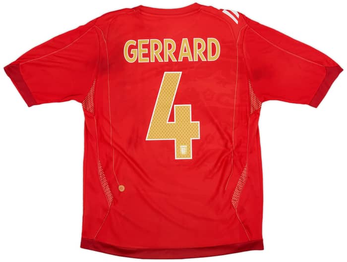 2006-08 England Away Shirt Gerrard #4 - 5/10 - (L)