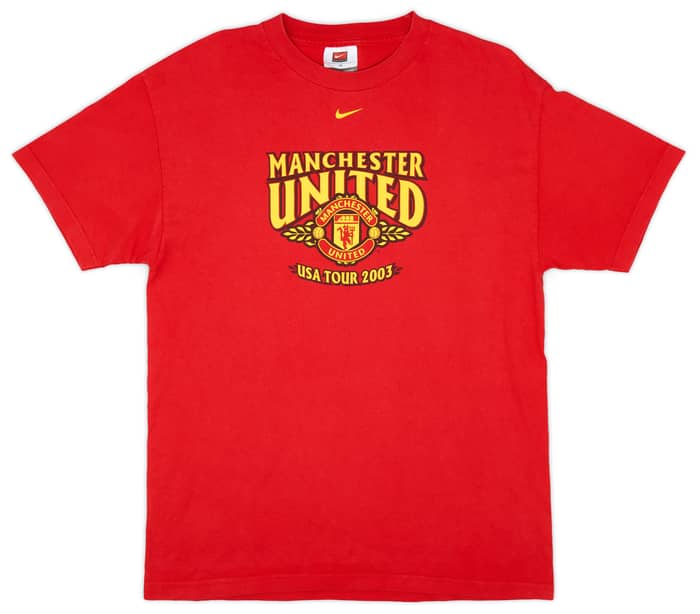 2003-04 Manchester United Nike Cotton Tee 'USA Tour 2003' - 9/10 - (M)