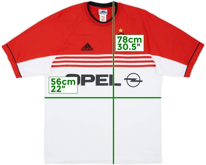 1998-00 AC Milan adidas Cotton Tee - 7/10 - (L)