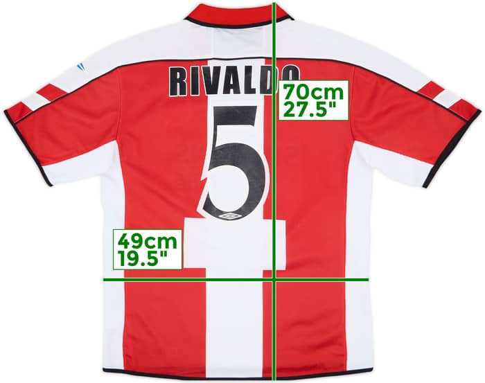 2003-04 Olympiakos Home Shirt Rivaldo #5 - 7/10 - (XL)