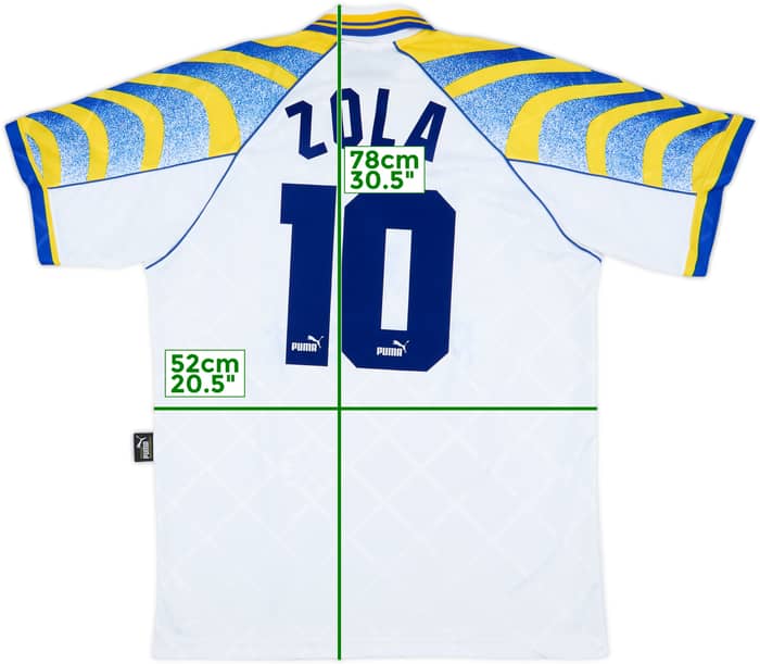 1995-97 Parma Home Shirt Zola #10 - 8/10 - (XXL)