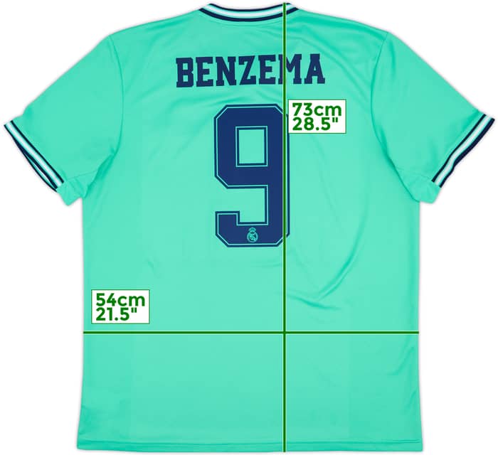 2019-20 Real Madrid Third Shirt Benzema #9 - 8/10 - (XL)