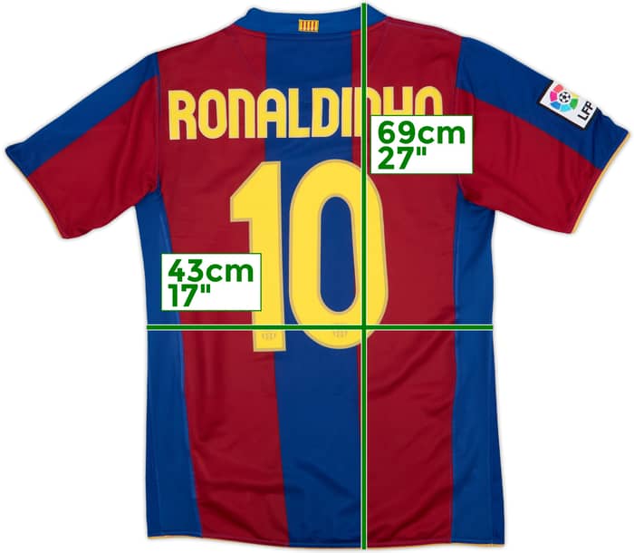 2007-08 Barcelona Home Shirt Ronaldinho #10 - 8/10 - (S)