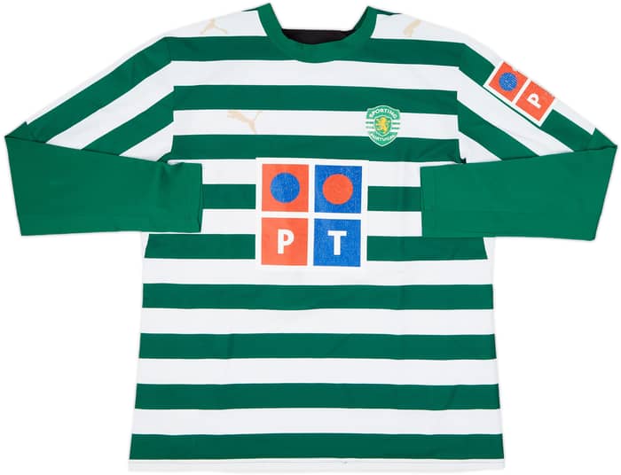 2006-07 Sporting Lisbon Home L/S Shirt - 4/10 - (L)