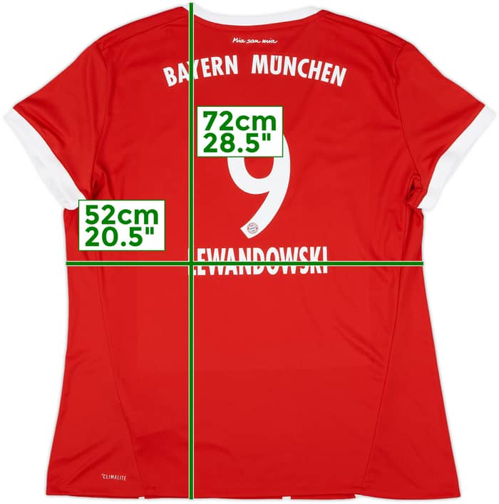 2017-18 Bayern Munich Home Shirt Lewandowski #9 - 9/10 - (Women's XXL)