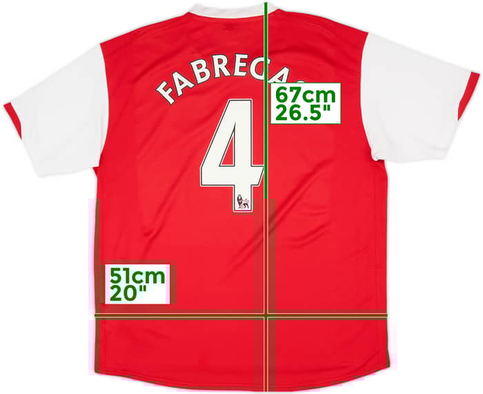 2006-08 Arsenal Home Shirt Fabregas #4 - 8/10 - (XL)