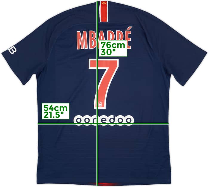 2018-19 Paris Saint-Germain Authentic Home Shirt Mbappe #7 - 8/10 - (L)