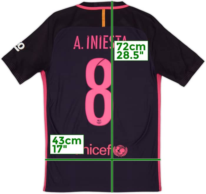 2016-17 Barcelona Authentic Away Shirt A.Iniesta #8 - 6/10 - (S)