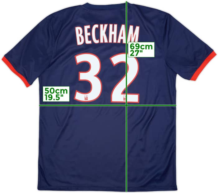 2013-14 Paris Saint-Germain Home Shirt Beckham #32 - 8/10 - (L)