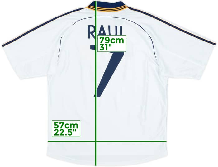1998-00 Real Madrid Home Shirt Raul #7 - 8/10 - (L)