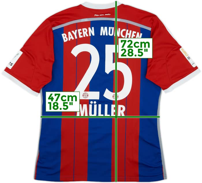2014-15 Bayern Munich Home Shirt Muller #25 - 7/10 - (M)