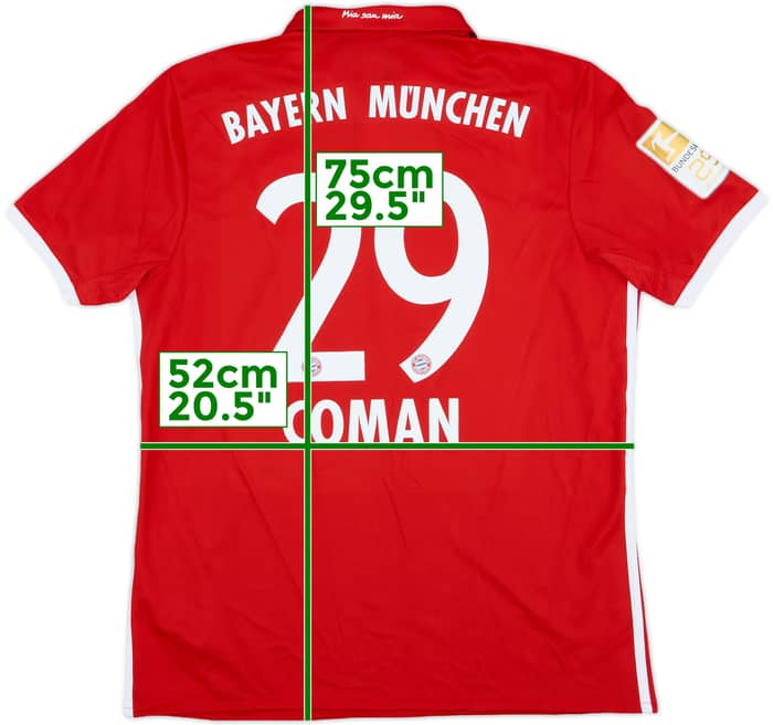 2016-17 Bayern Munich Home Shirt Coman #29 - 7/10 - (L)