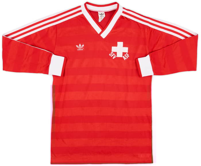 1984-86 Switzerland Match Issue Home L/S Shirt #4