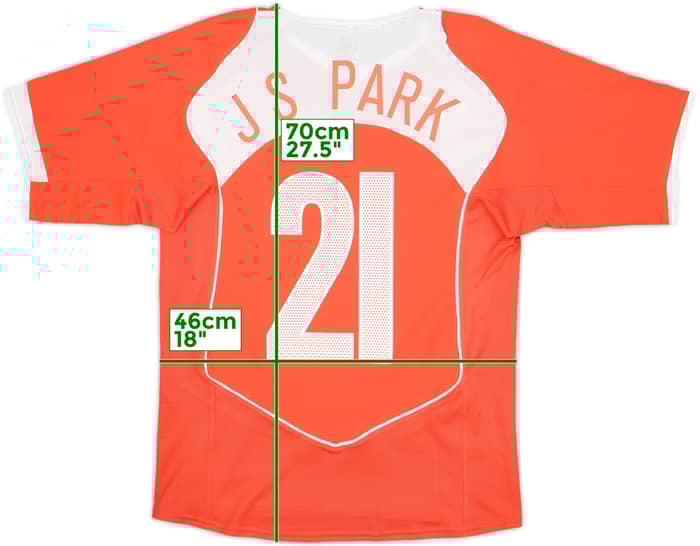 2004-06 South Korea Home Shirt J S Park #21 - 7/10 - (S)