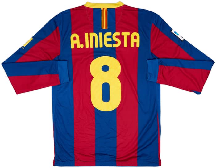 2010-11 Barcelona Home L/S Shirt A.Iniesta #8 - 6/10 - (M)